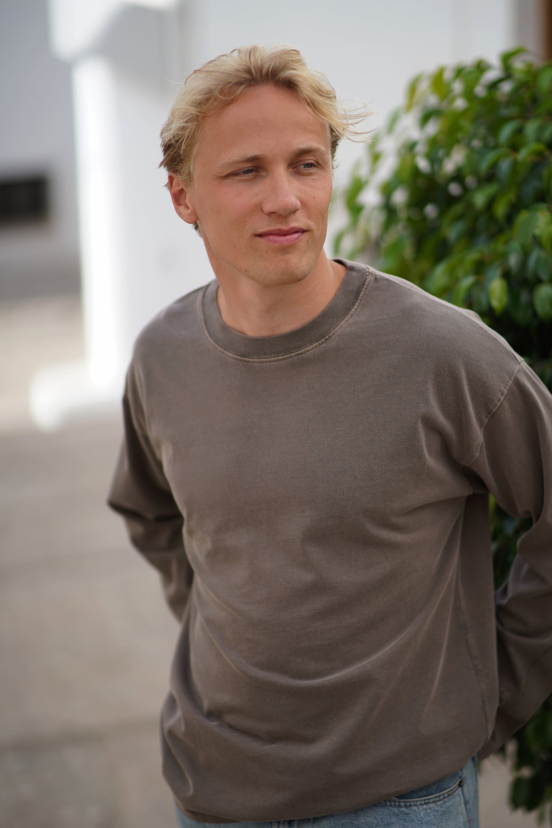 Boxy Washed Long Sleeve - Soft Brown