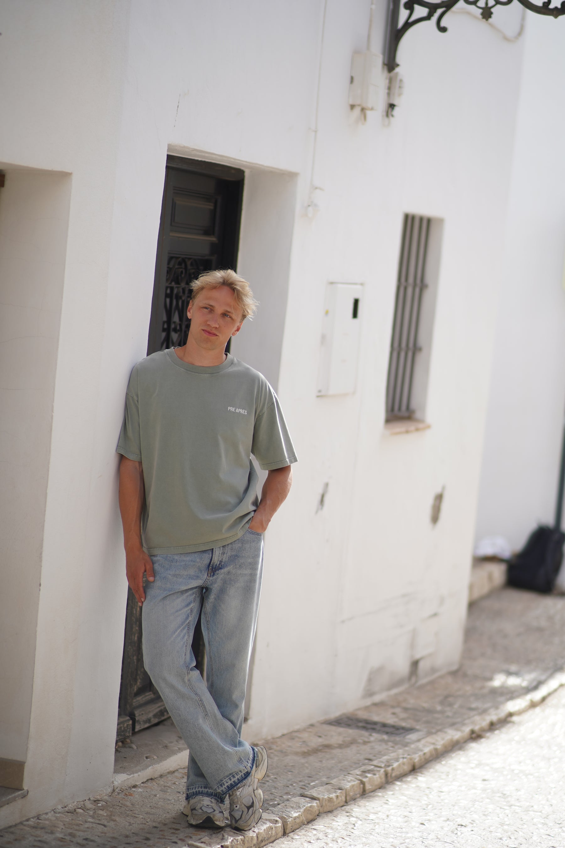 Base Washed Tee - Green stone