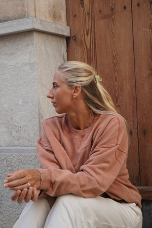 Vintage Washed Sweatshirt – Rusty Red