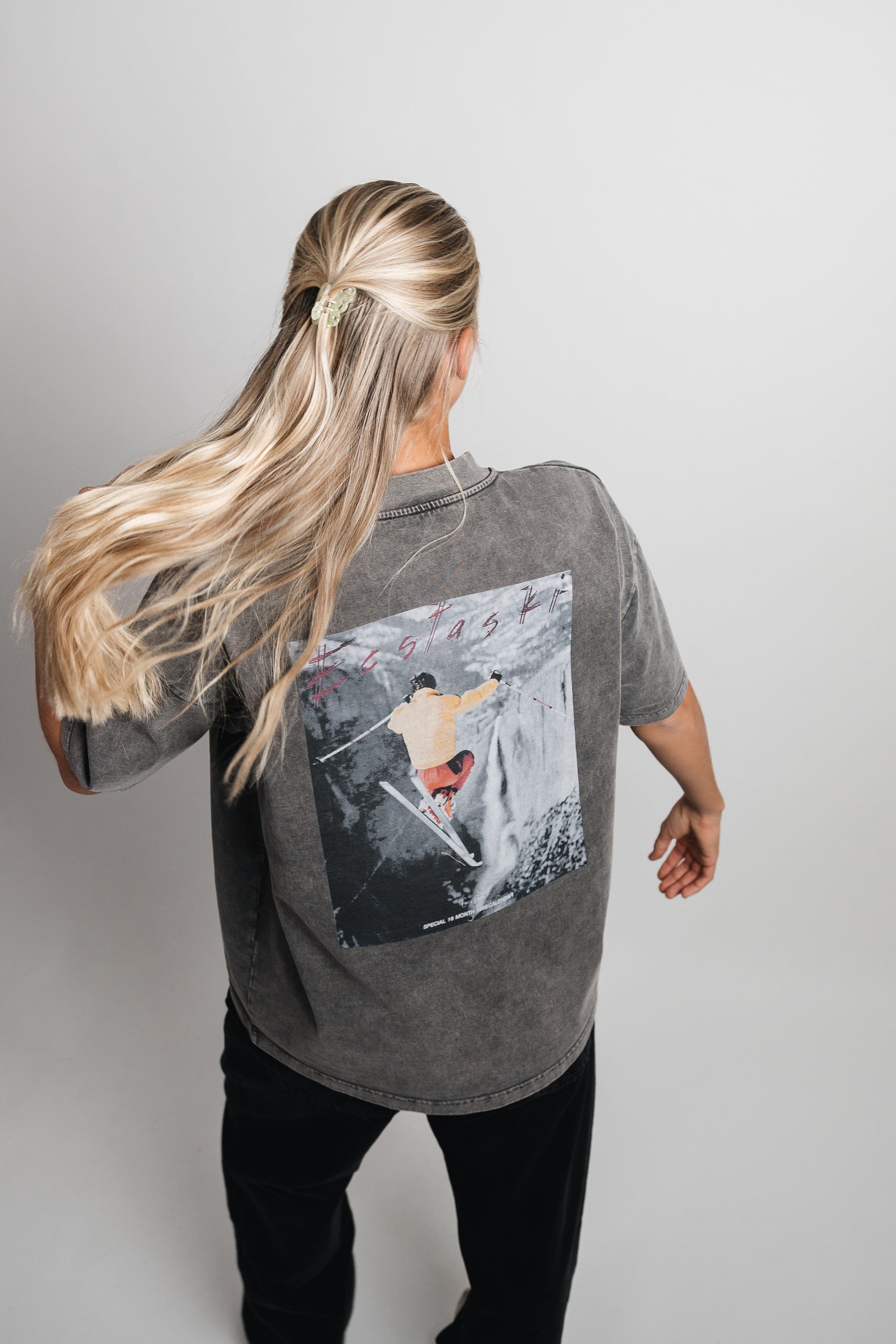 Ecstaski Tee  - Faded Black