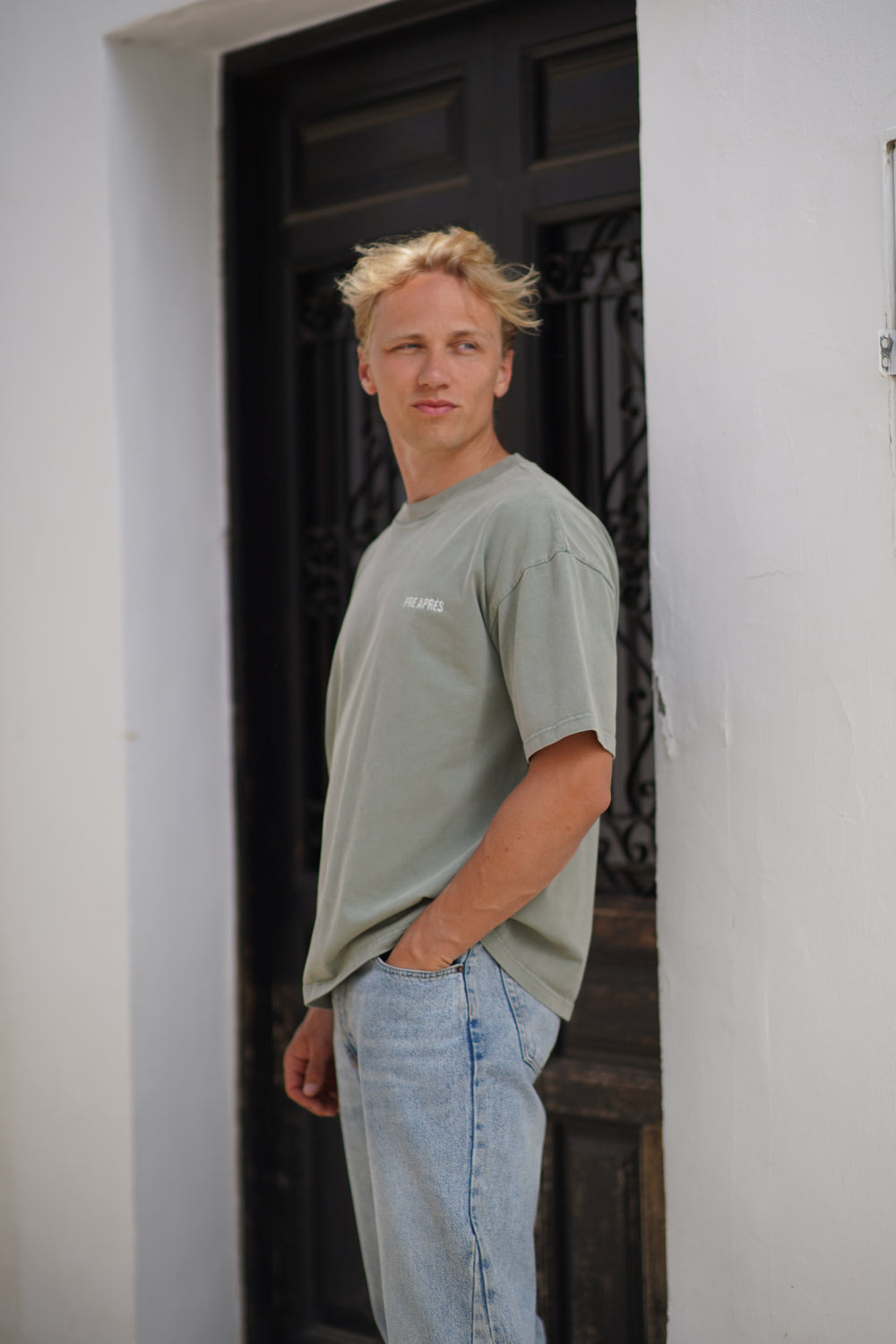 Base Washed Tee - Green stone