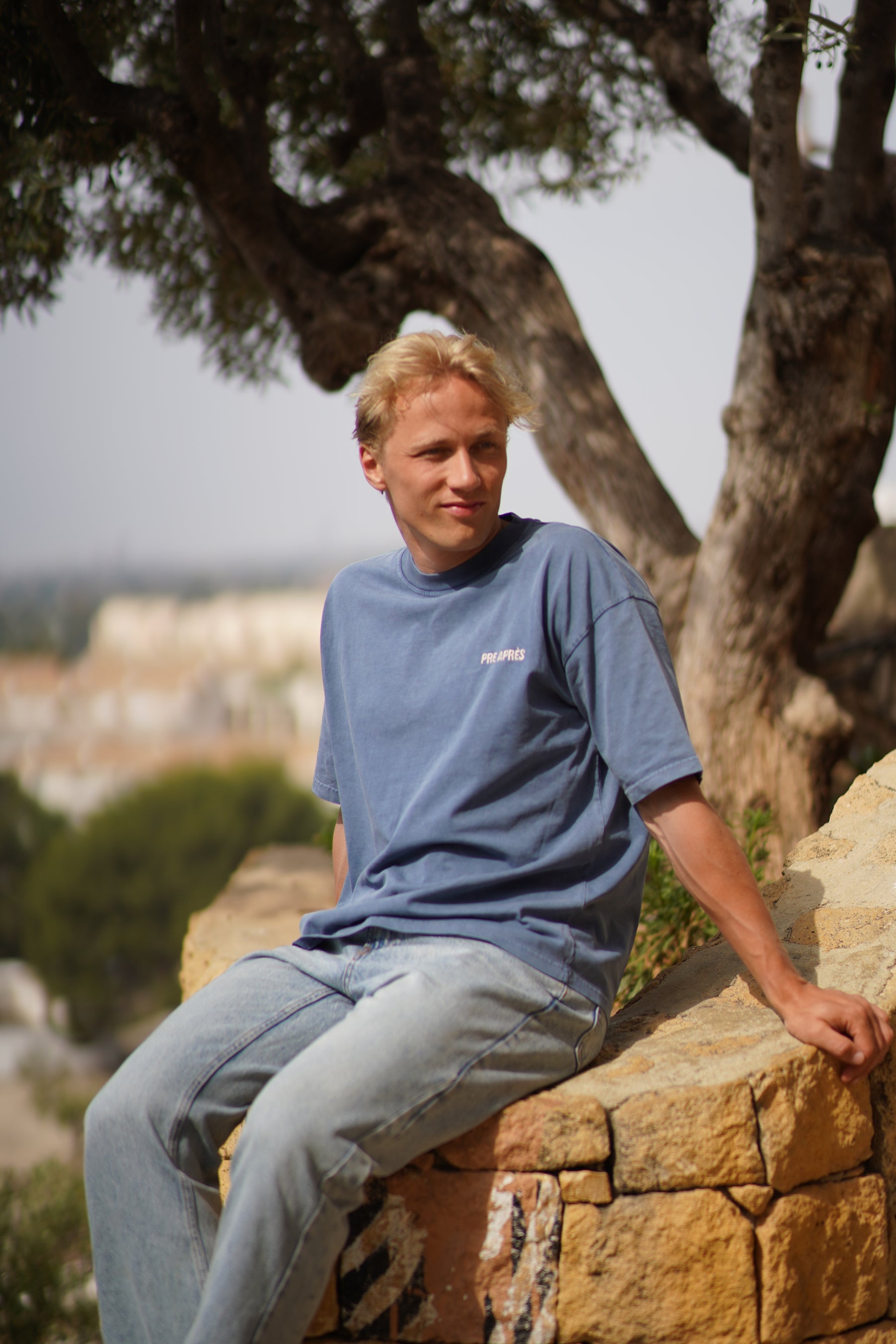 Base Washed Tee - Blue Sea