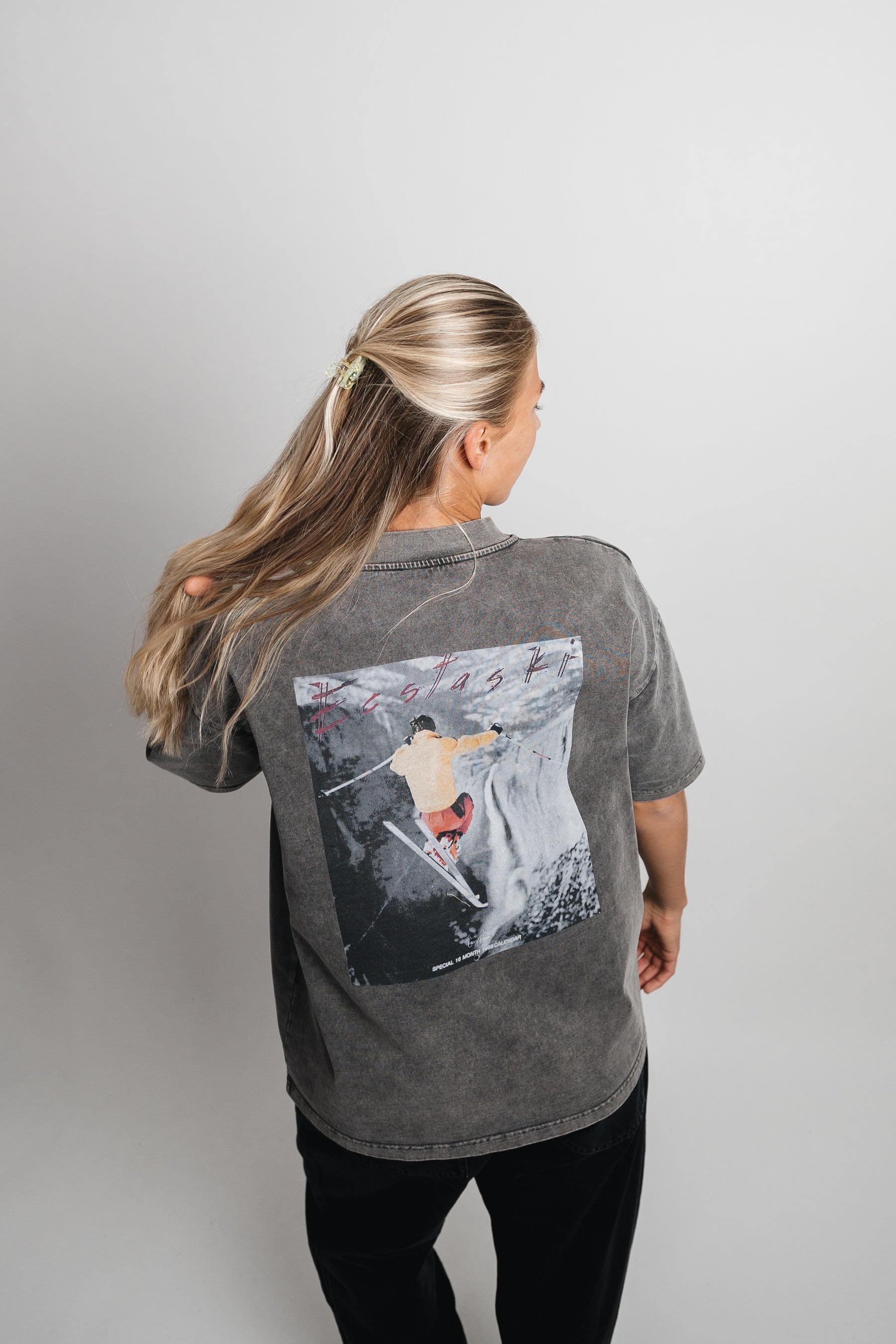 Ecstaski Tee  - Faded Black