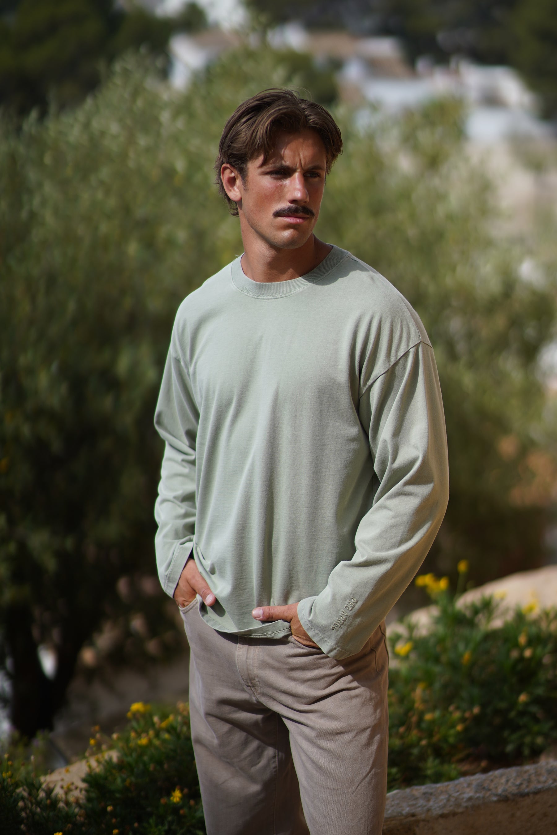 Boxy Washed Long Sleeve - Dusty Green
