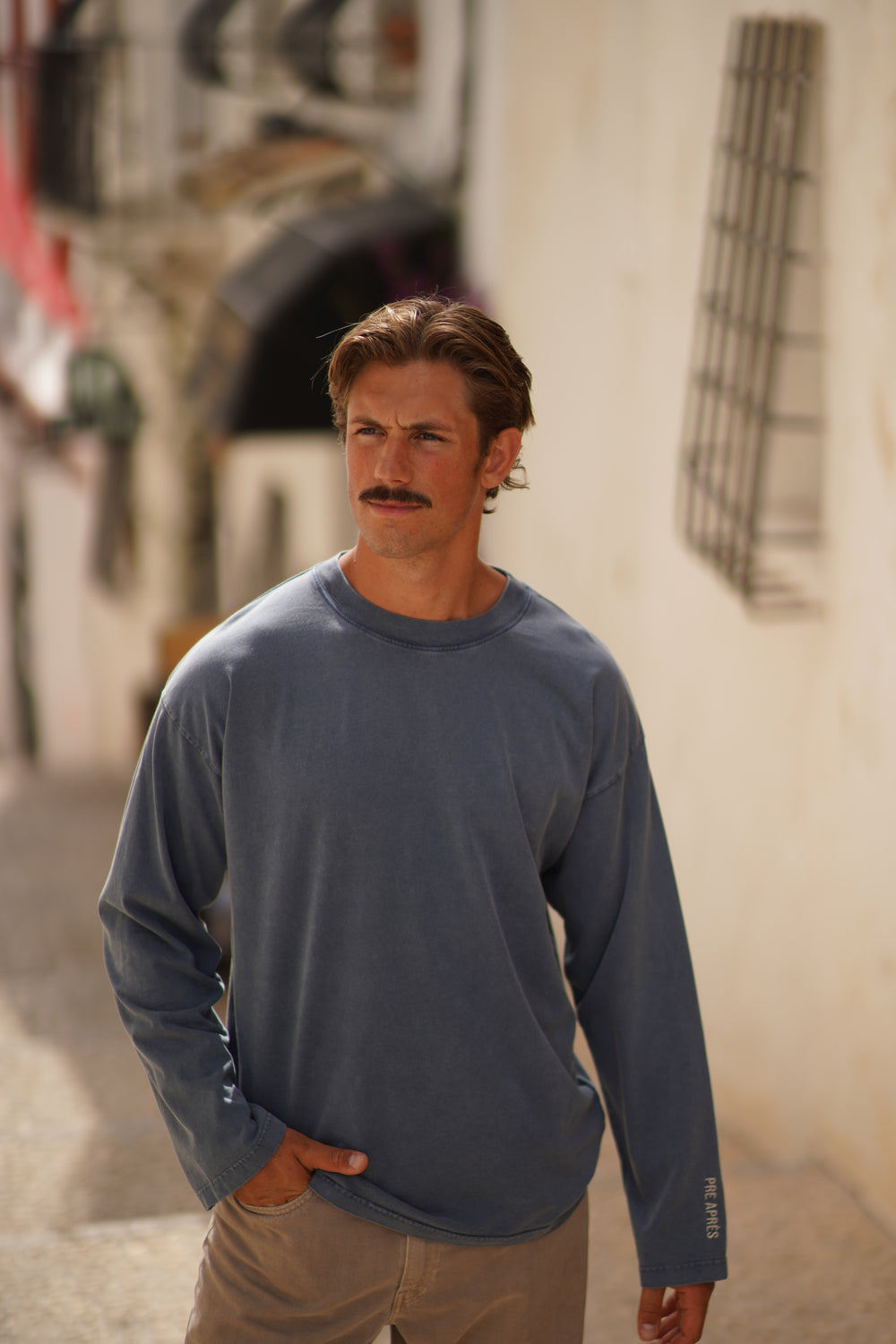 Boxy Washed Long Sleeve - Blue Sea