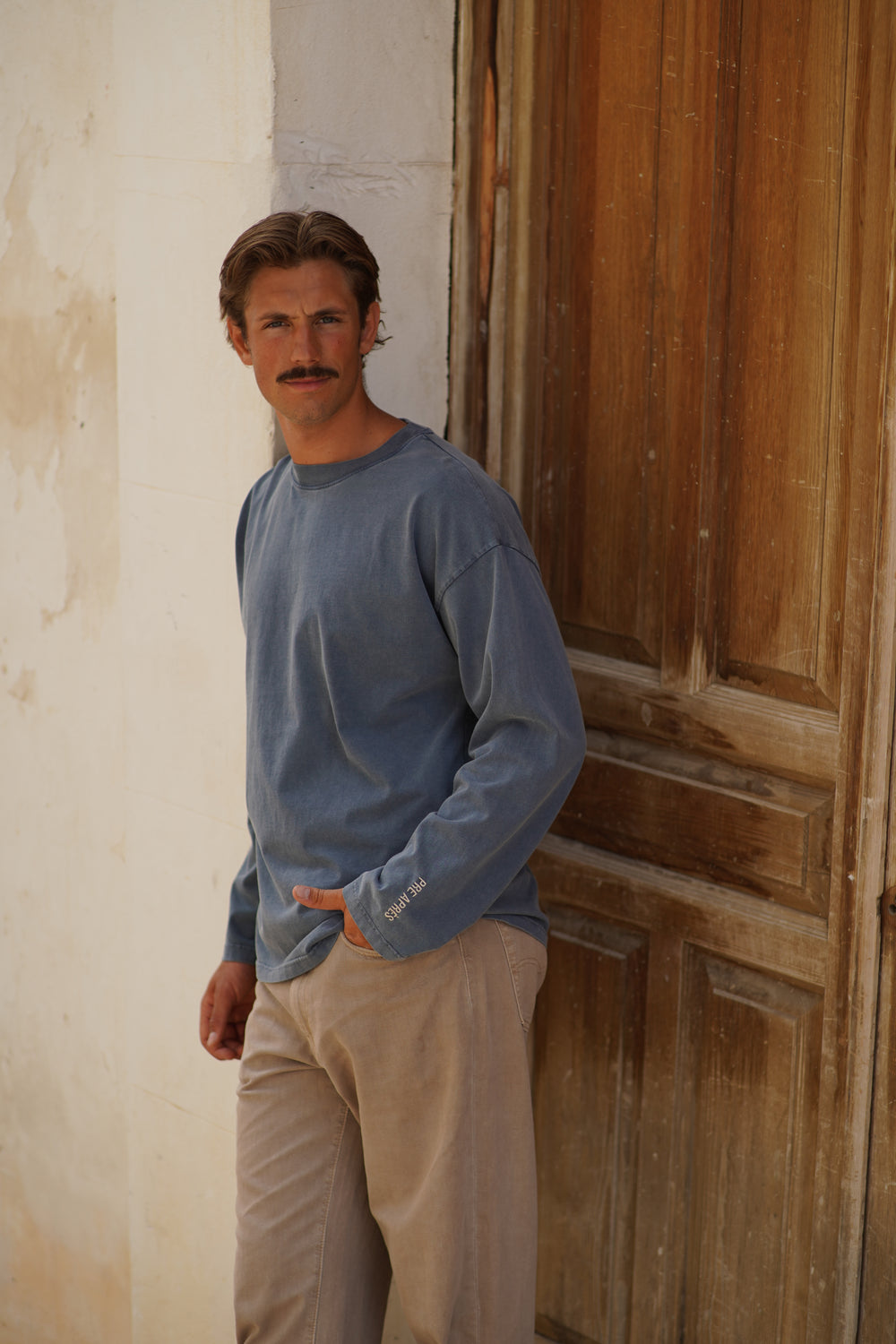 Boxy Washed Long Sleeve - Blue Sea