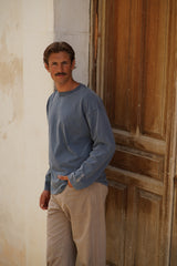 Boxy Washed Long Sleeve - Blue Sea