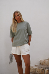 Base Washed Tee - Green stone