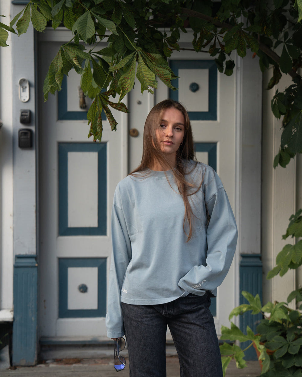 Boxy Washed Long Sleeve - Harbour Grey