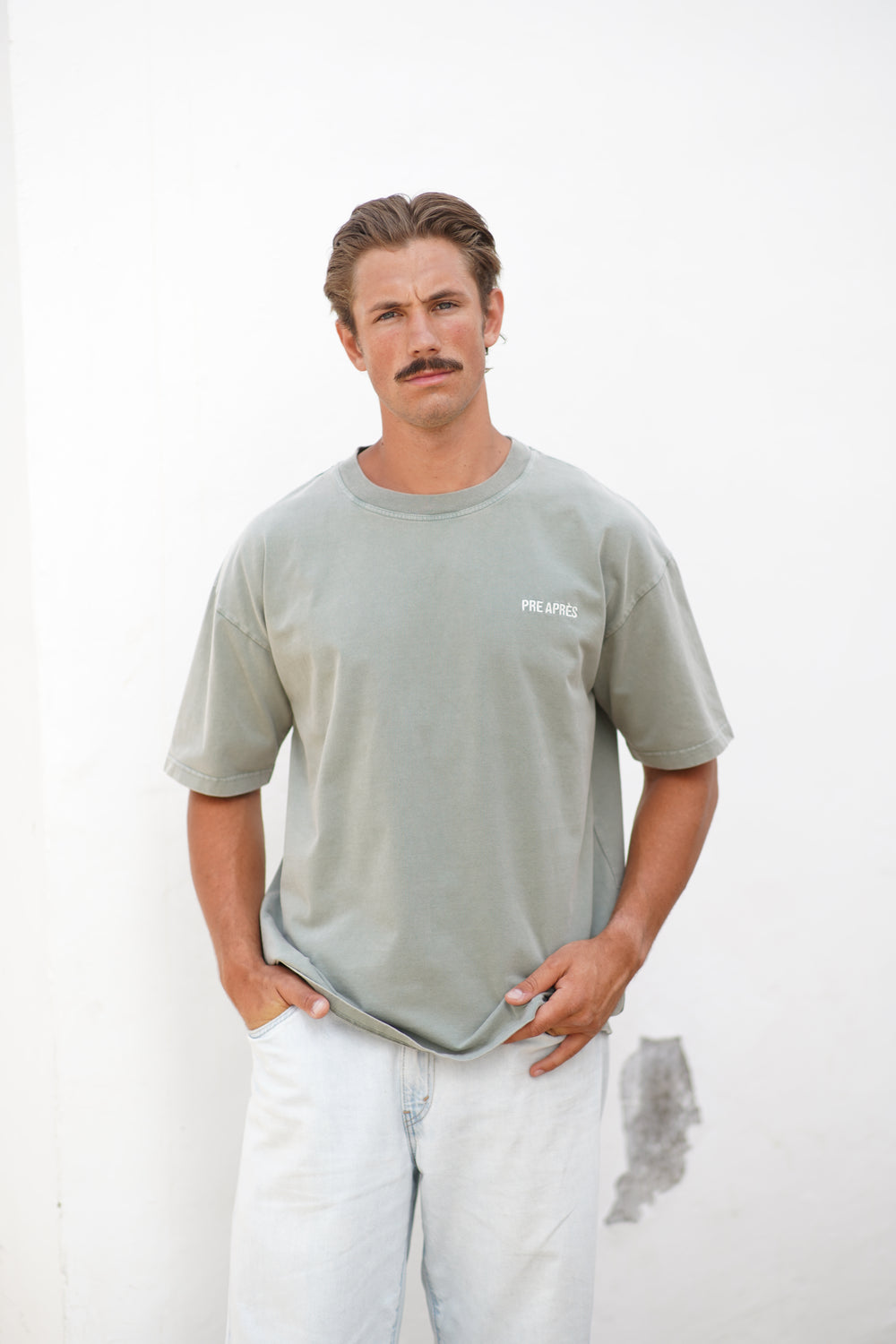 Base Washed Tee - Green stone