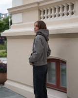 Washed Zip Hoodie (W) - Soft Brown