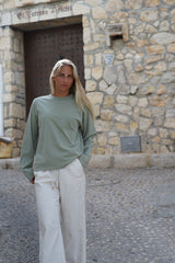 Boxy Washed Long Sleeve - Dusty Green
