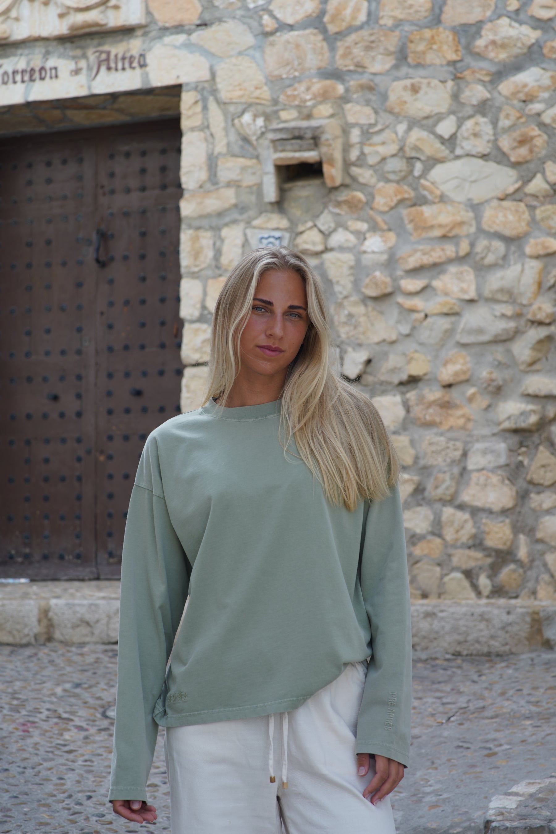 Boxy Washed Long Sleeve - Dusty Green