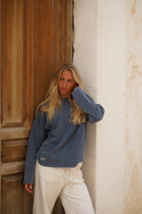 Boxy Washed Long Sleeve - Blue Sea
