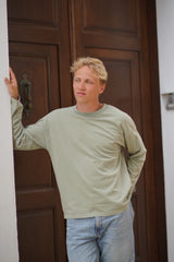 Boxy Washed Long Sleeve - Dusty Green