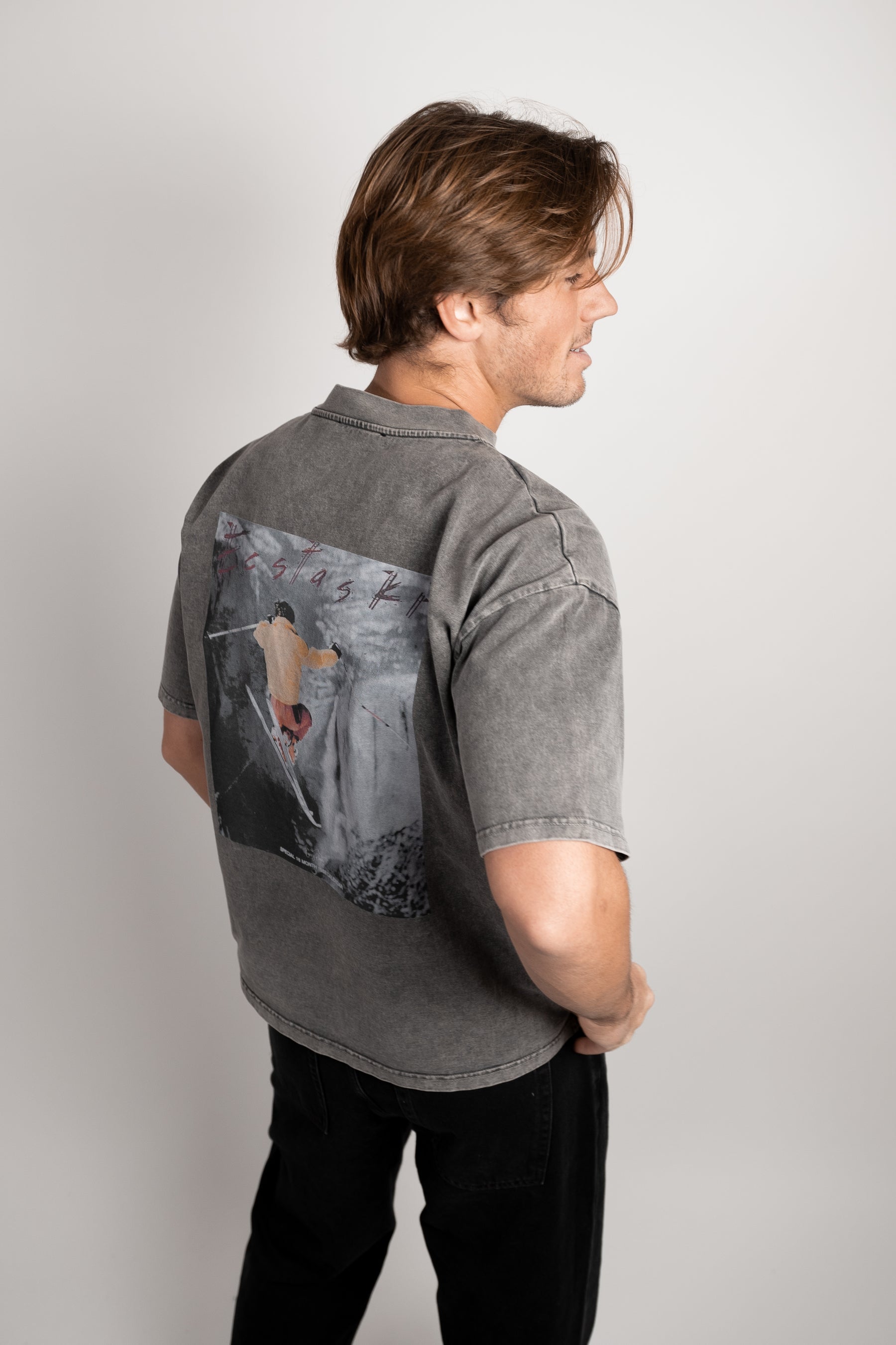 Ecstaski Tee  - Faded Black