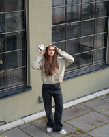 Washed Zip Hoodie (W) - Dusty green