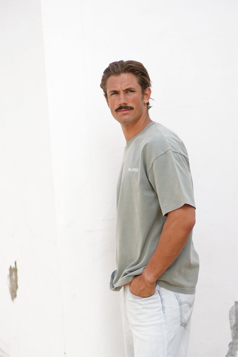 Base Washed Tee - Green stone