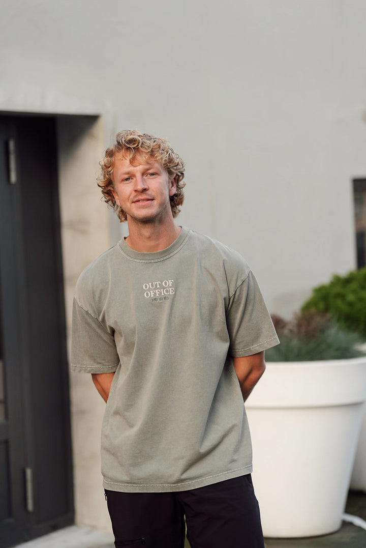 Out of Office Tee - Green Stone