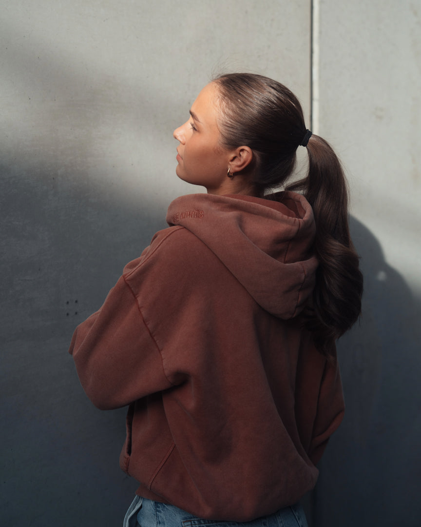 Vintage Washed Zip Jacket - Rusty Red