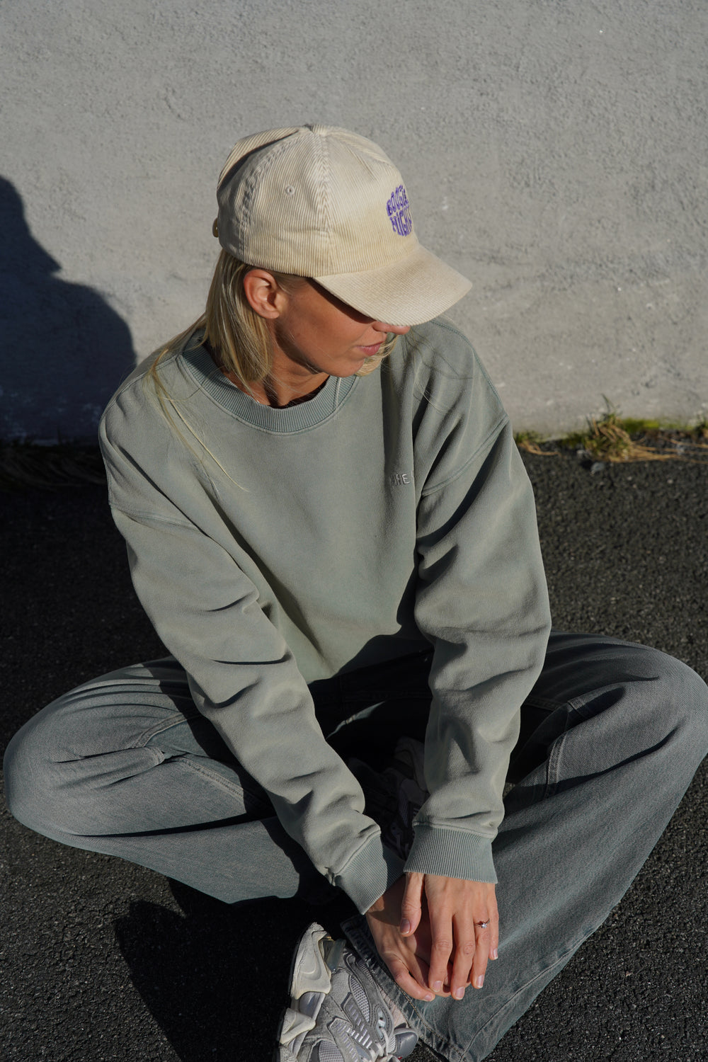 Off Piste Vintage Washed Sweatshirt - Green Stone