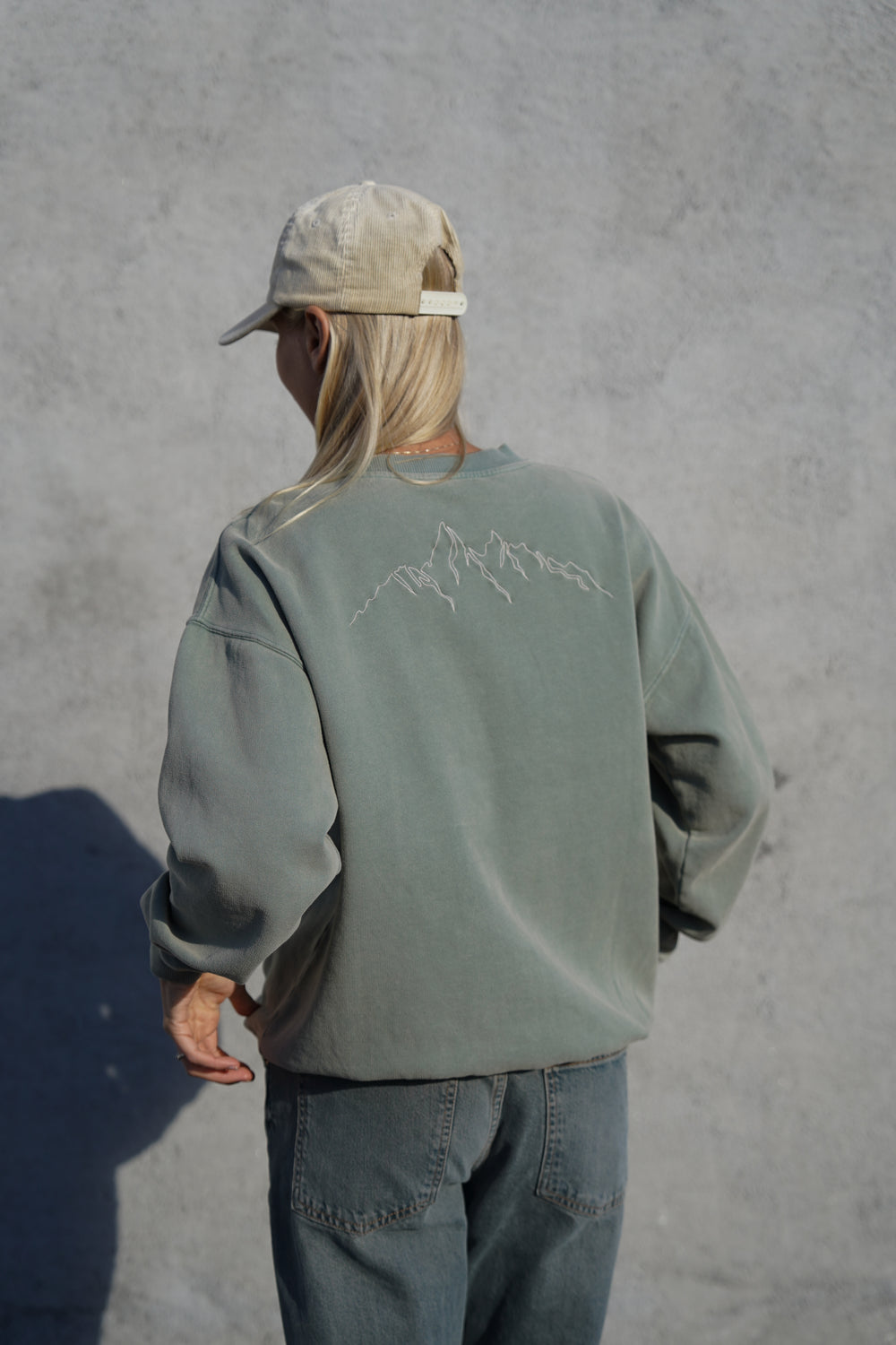 Off Piste Vintage Washed Sweatshirt - Green Stone