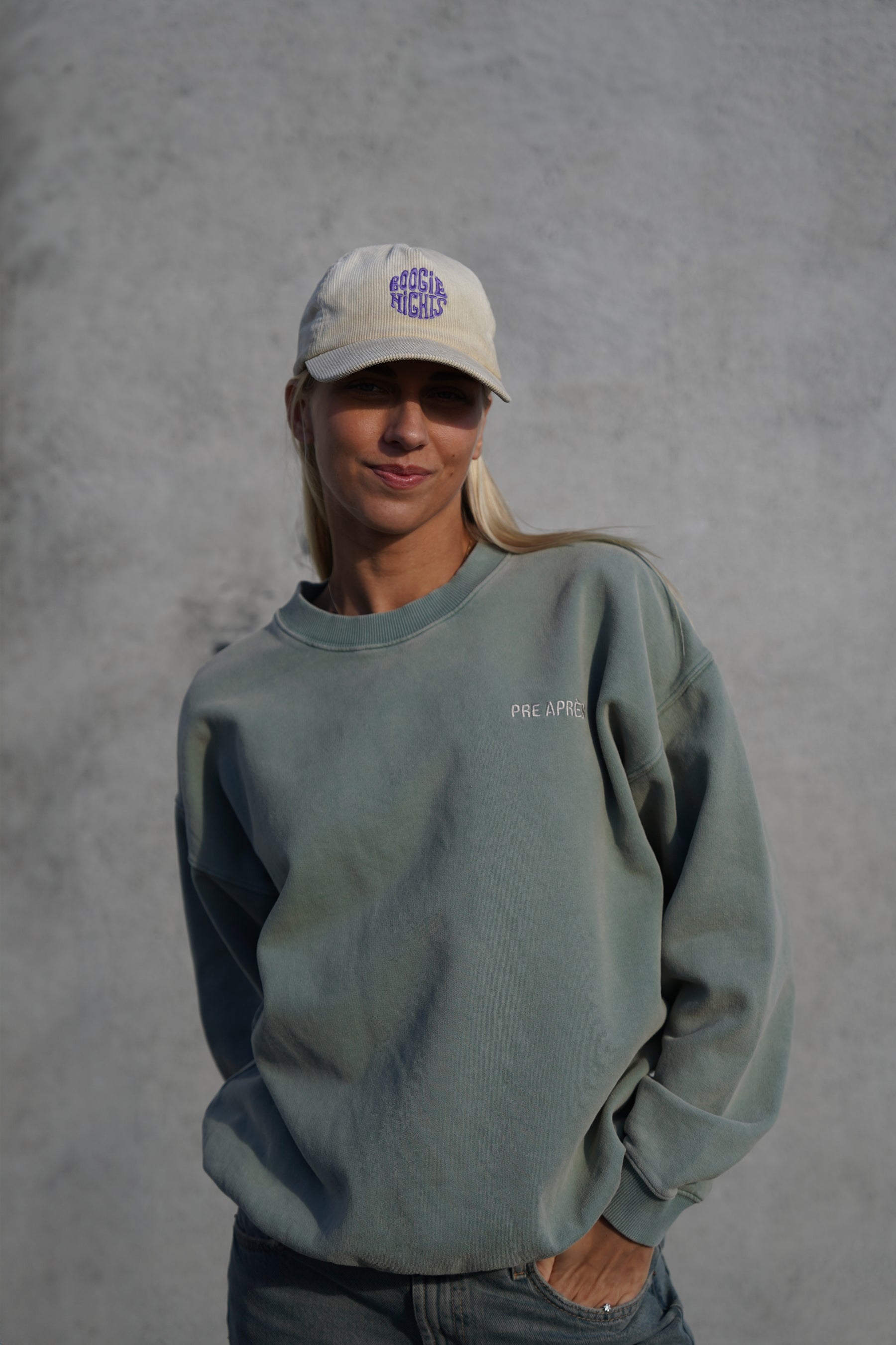 Off Piste Vintage Washed Sweatshirt - Green Stone