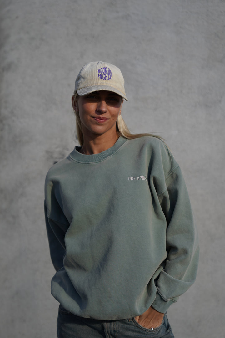 Off Piste Vintage Washed Sweatshirt - Green Stone