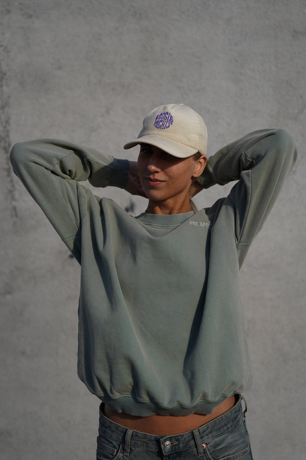 Off Piste Vintage Washed Sweatshirt - Green Stone