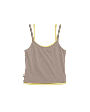 Duo Top - Taupe/Yellow