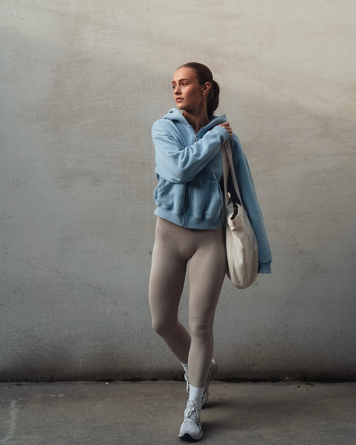 Vintage Washed Zip Jacket - Blue Breeze