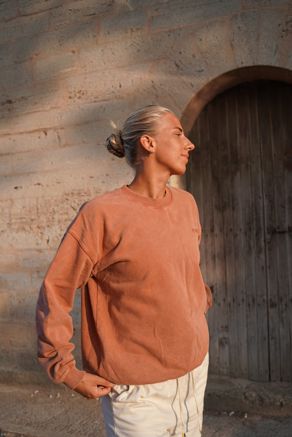 Vintage Washed Sweatshirt – Rusty Red