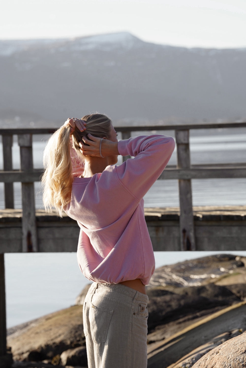 Vintage Washed Sweatshirt - Soft Pink