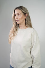 Vintage Washed Sweatshirt – Soft Beige
