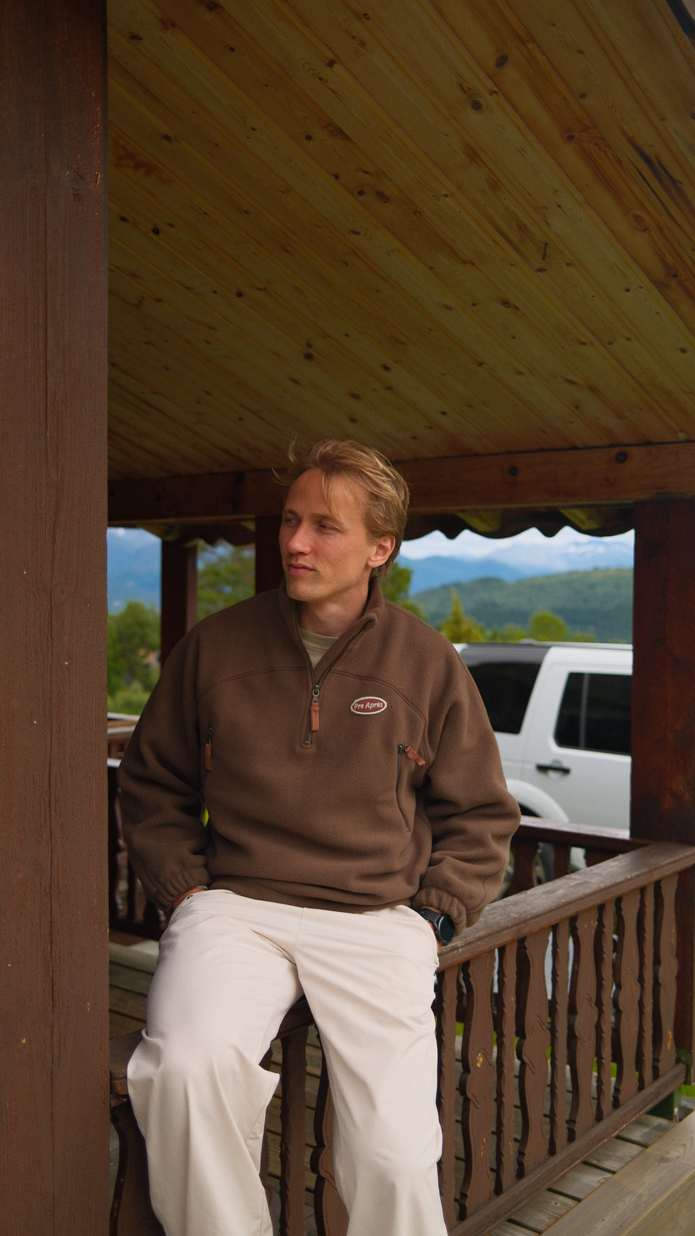 Summit Half Zip - Soft Brown