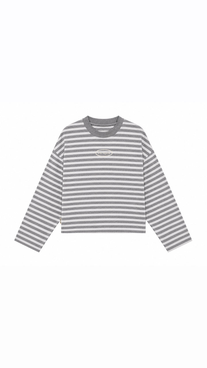Logo Striped Long Sleeve - Grey/Grey