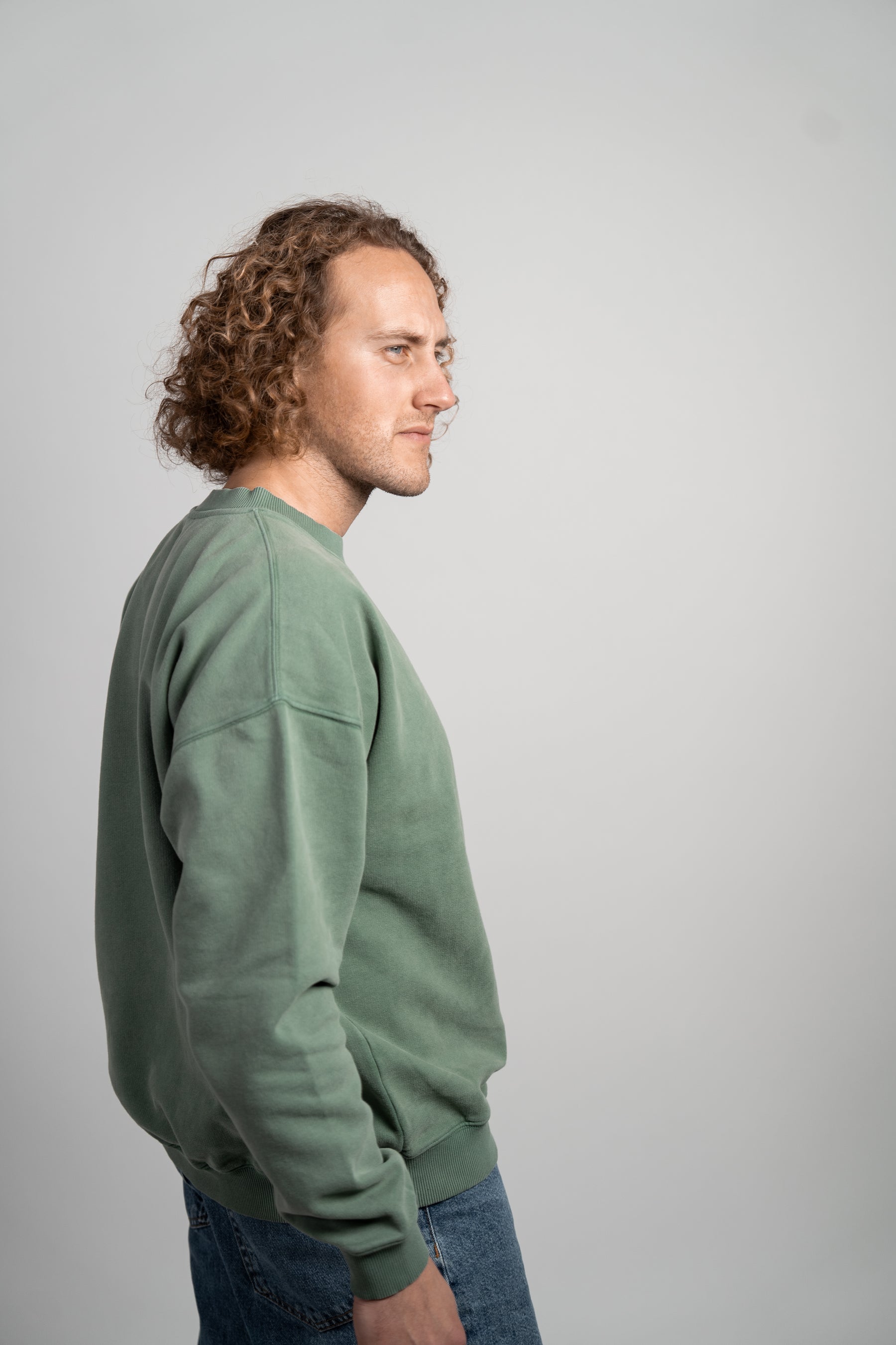Vintage Washed Sweatshirt – Forrest Green