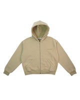 Washed Zip Hoodie (W) - Dusty green