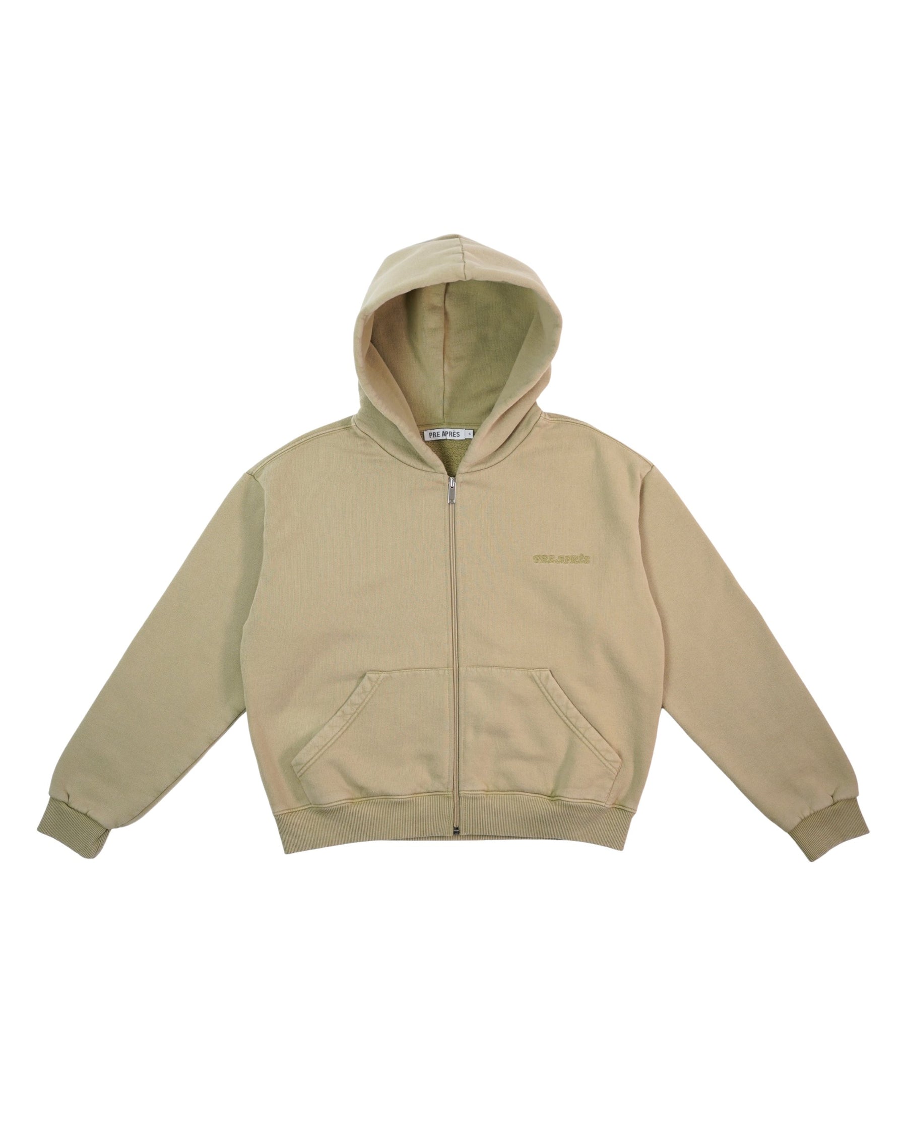 Washed Zip Hoodie (W) - Dusty green