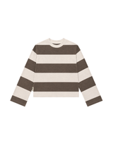 Distressed Striped Long sleeve - Brown/White