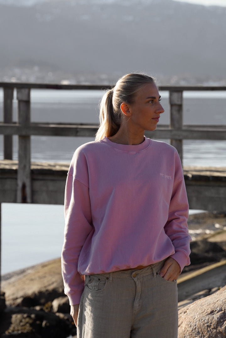Vintage Washed Sweatshirt - Soft Pink
