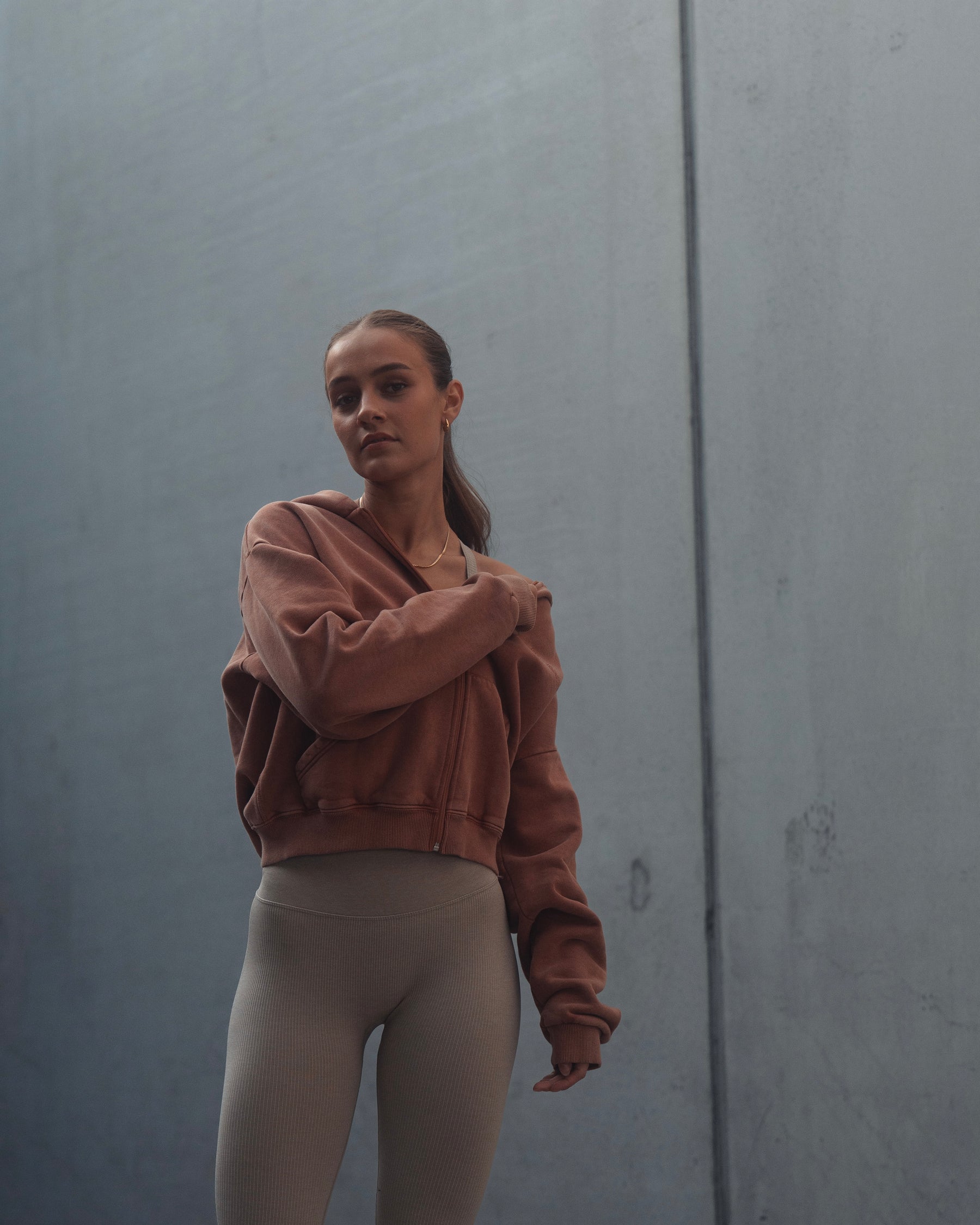 Vintage Washed Zip Jacket - Rusty Red