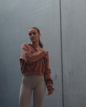 Vintage Washed Zip Jacket - Rusty Red