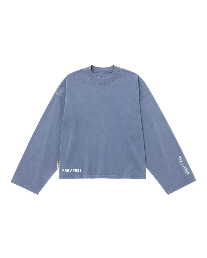 Boxy Washed Long Sleeve - Blue Sea