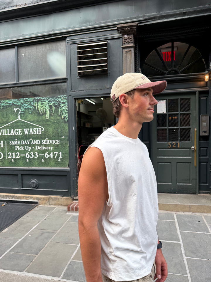 Retro Dad Cap -  Brown/White