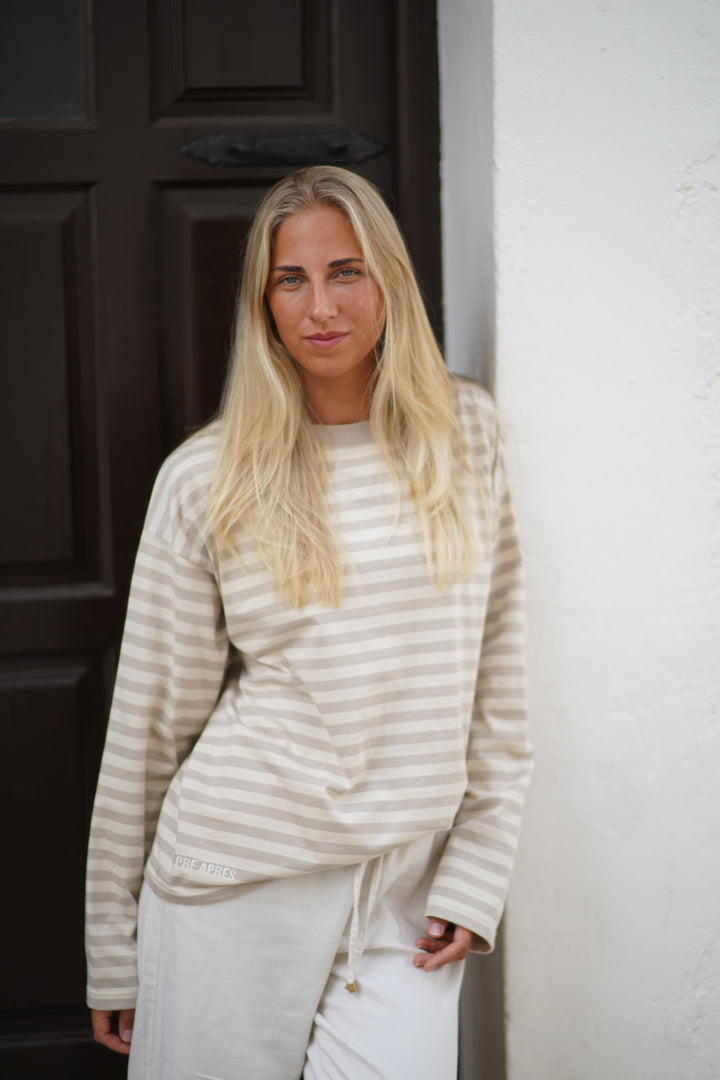 Boxy Long Sleeve - Grey/White