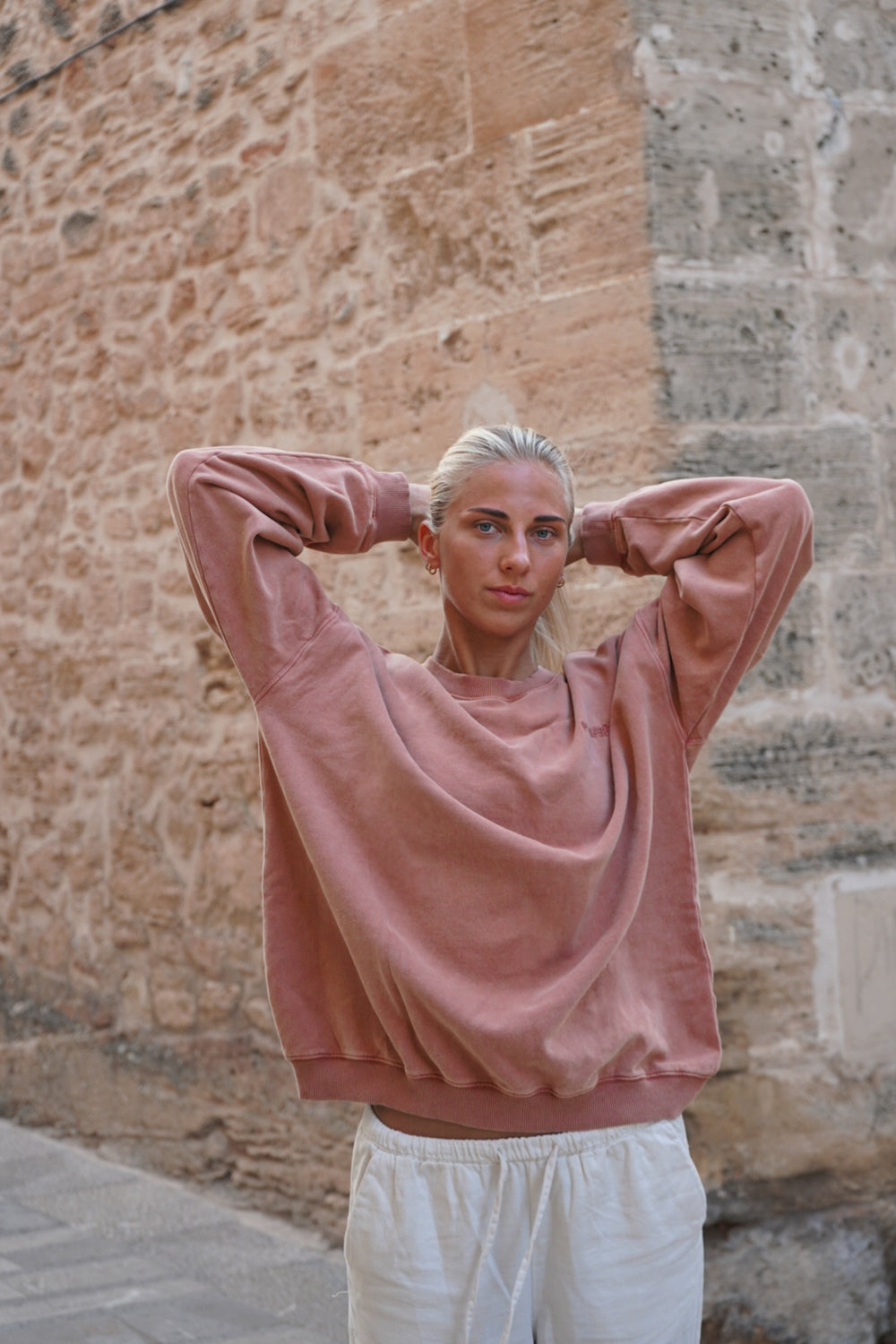 Vintage Washed Sweatshirt – Rusty Red