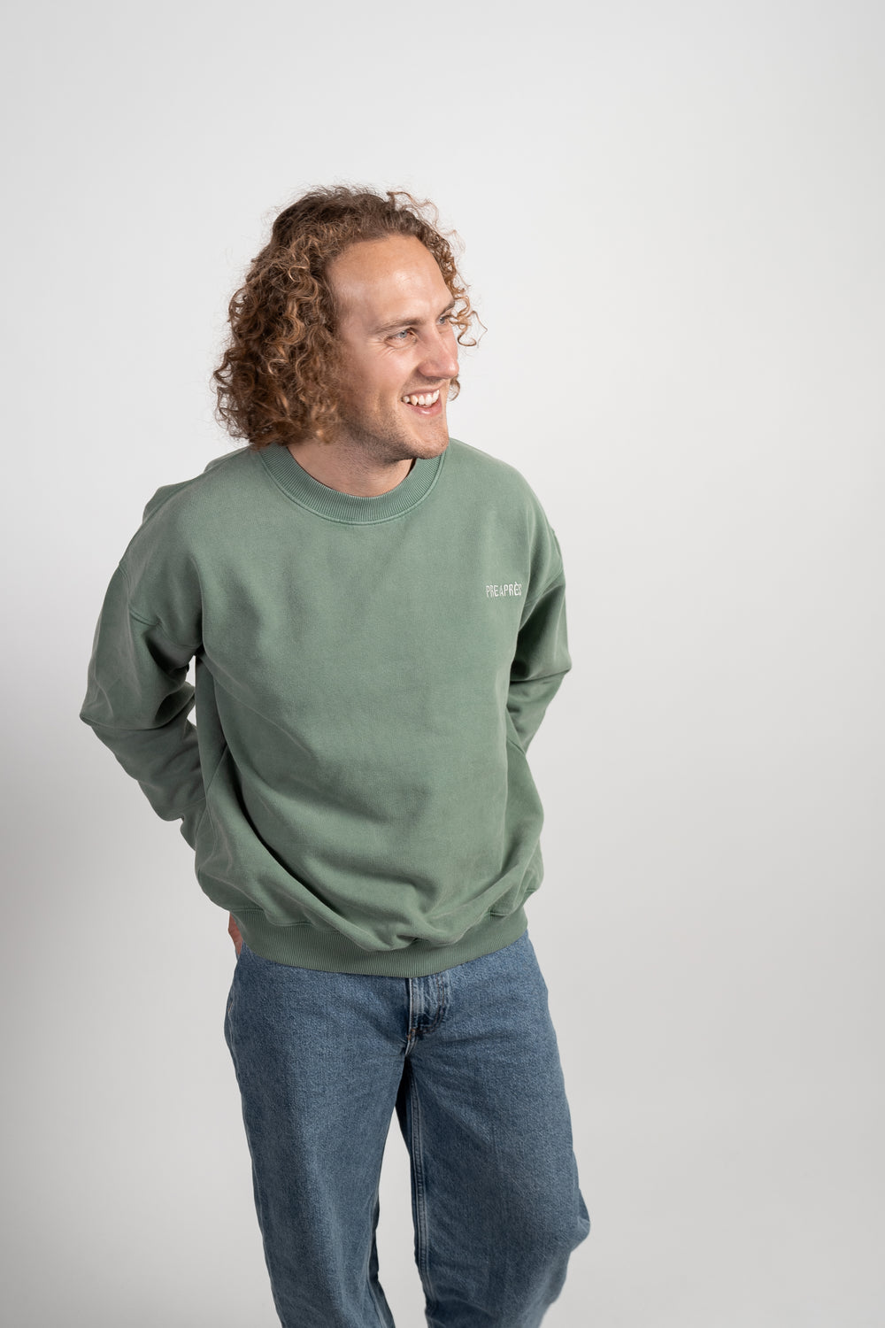 Vintage Washed Sweatshirt – Forrest Green