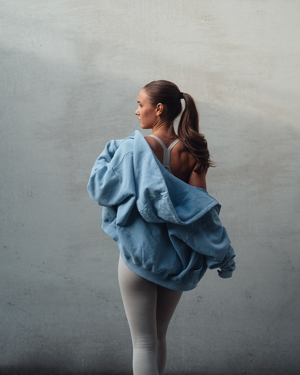 Vintage Washed Zip Jacket - Blue Breeze