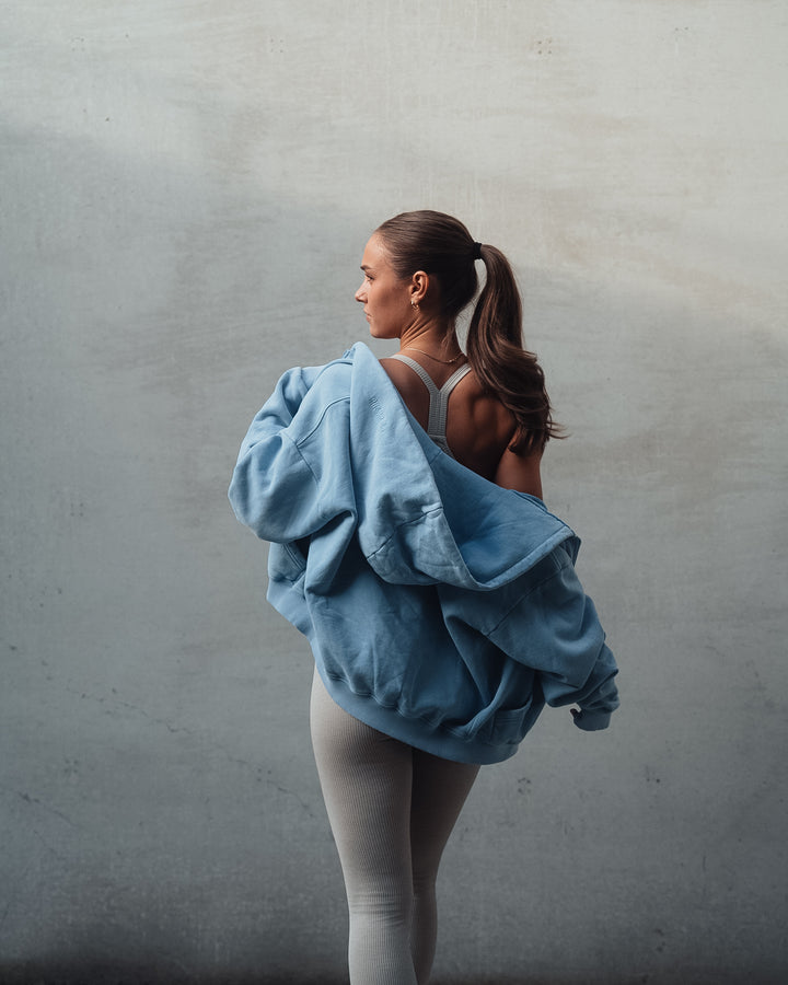 Vintage Washed Zip Jacket - Blue Breeze